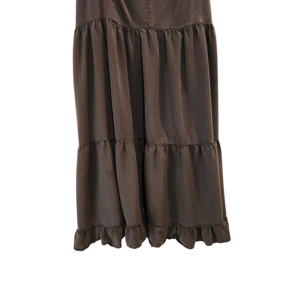 American Eagle Outfitters Ruffle Babydoll Flounce Slip Mini Dress Black Small - Picture 4 of 9